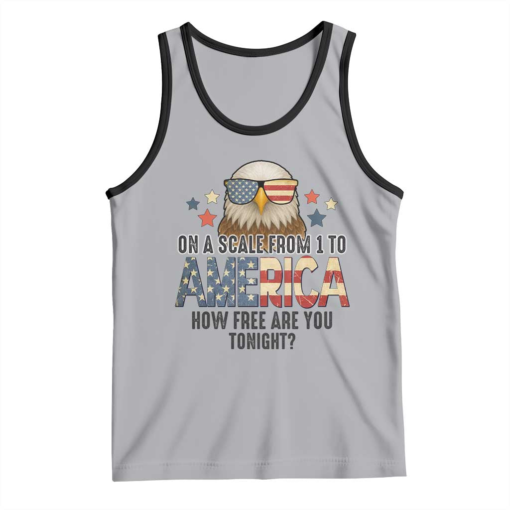 Patriotic Bald Eagle Tank Top How Free Are You Tonight 4th of July TS02 Athletic Heather Black Print Your Wear