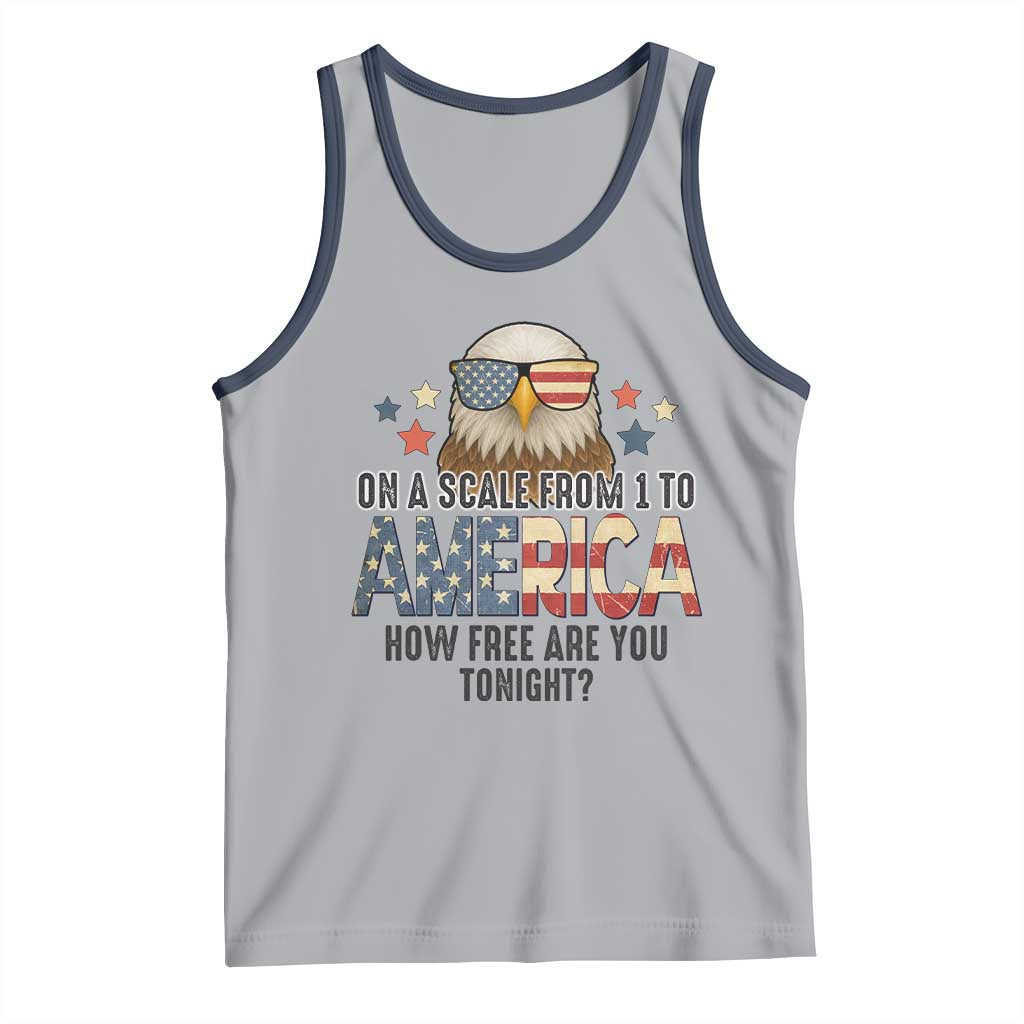 Patriotic Bald Eagle Tank Top How Free Are You Tonight 4th of July TS02 Athletic Heather Navy Print Your Wear