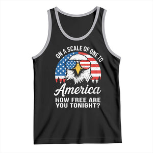 Patriotic Bald Eagle Tank Top On A Scale Of One To America How Free Are You Tonight TS02 Black Athletic Heather Print Your Wear