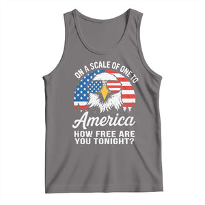 Patriotic Bald Eagle Tank Top On A Scale Of One To America How Free Are You Tonight TS02 Deep Heather Print Your Wear