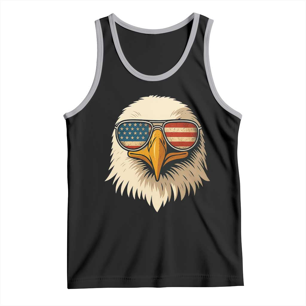 Patriotic Bald Eagle Tank Top With Sunglasses American Flag Vintage TS02 Black Athletic Heather Print Your Wear