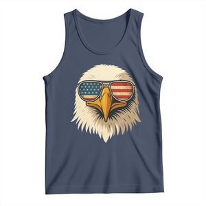 Patriotic Bald Eagle Tank Top With Sunglasses American Flag Vintage TS02 Navy Print Your Wear