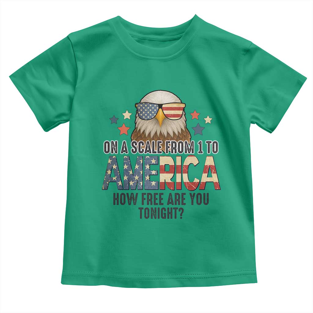 Patriotic Bald Eagle Toddler T Shirt How Free Are You Tonight 4th of July TS02 Irish Green Print Your Wear