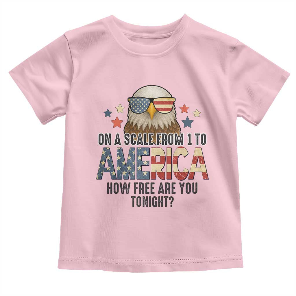 Patriotic Bald Eagle Toddler T Shirt How Free Are You Tonight 4th of July TS02 Light Pink Print Your Wear