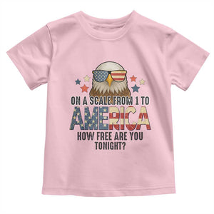 Patriotic Bald Eagle Toddler T Shirt How Free Are You Tonight 4th of July TS02 Light Pink Print Your Wear