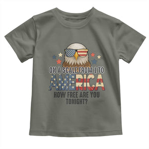 Patriotic Bald Eagle Toddler T Shirt How Free Are You Tonight 4th of July TS02 Military Green Print Your Wear