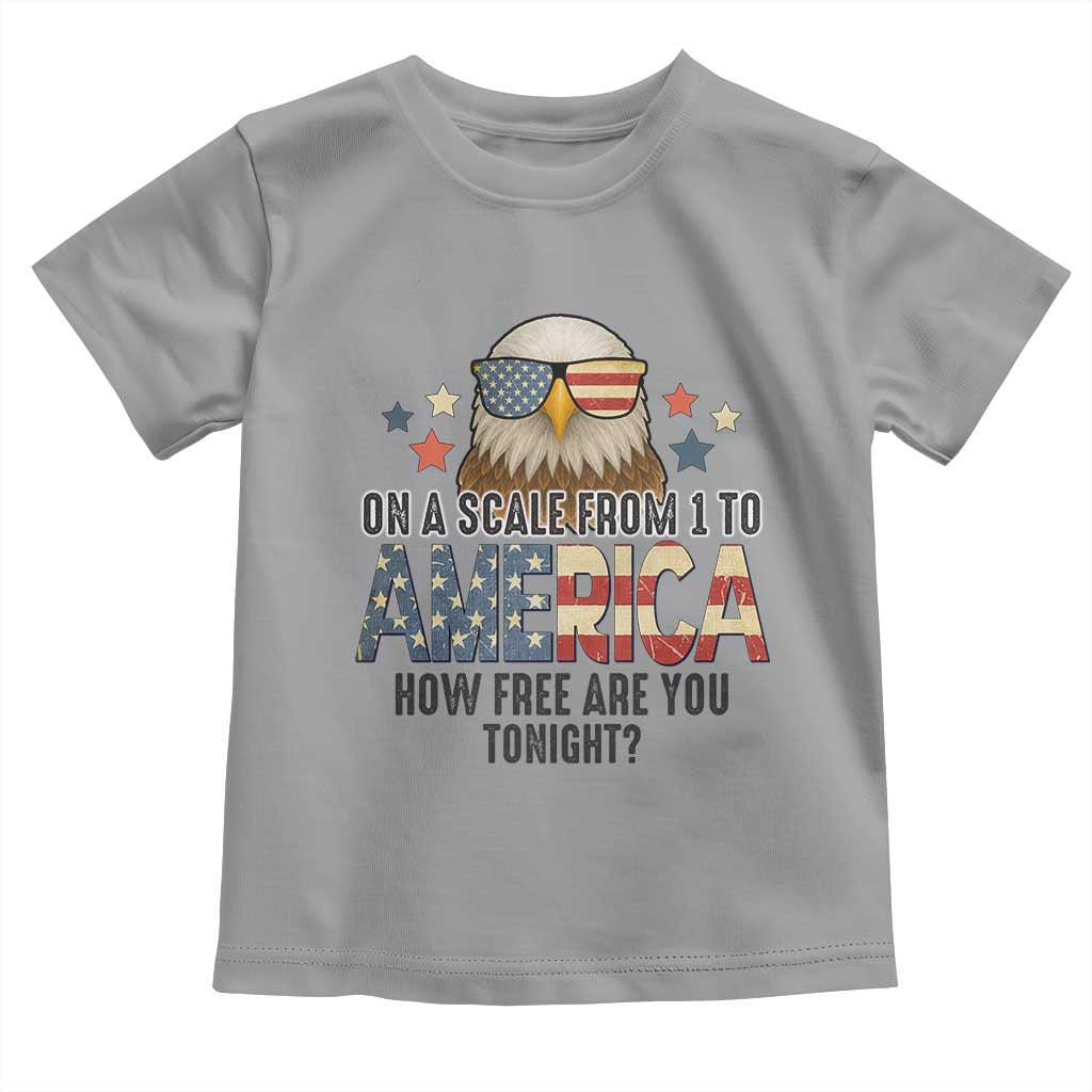 Patriotic Bald Eagle Toddler T Shirt How Free Are You Tonight 4th of July TS02 Sport Gray Print Your Wear