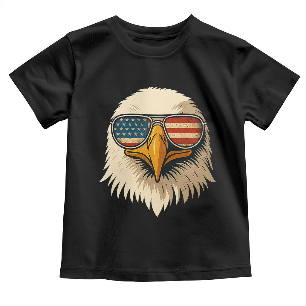 Patriotic Bald Eagle Toddler T Shirt With Sunglasses American Flag Vintage TS02 Black Print Your Wear