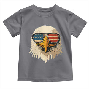 Patriotic Bald Eagle Toddler T Shirt With Sunglasses American Flag Vintage TS02 Charcoal Print Your Wear