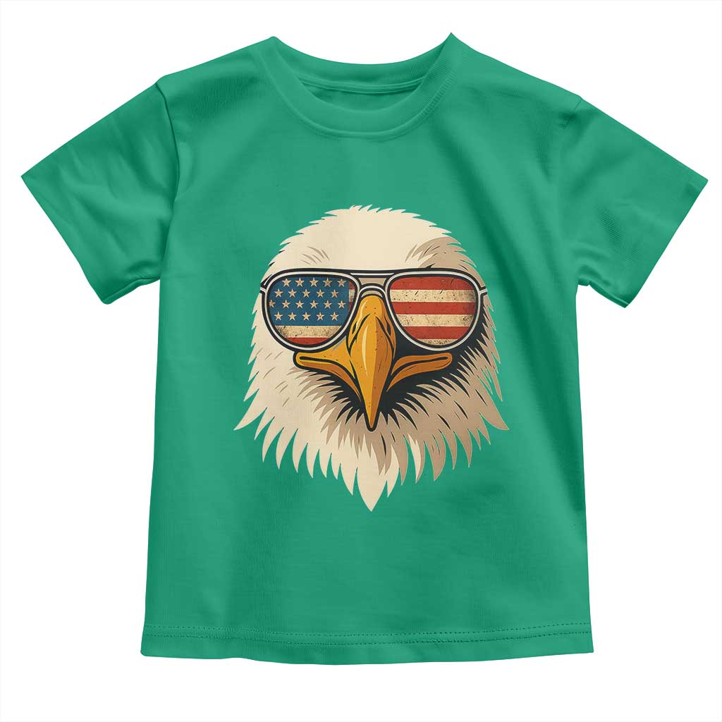 Patriotic Bald Eagle Toddler T Shirt With Sunglasses American Flag Vintage TS02 Irish Green Print Your Wear