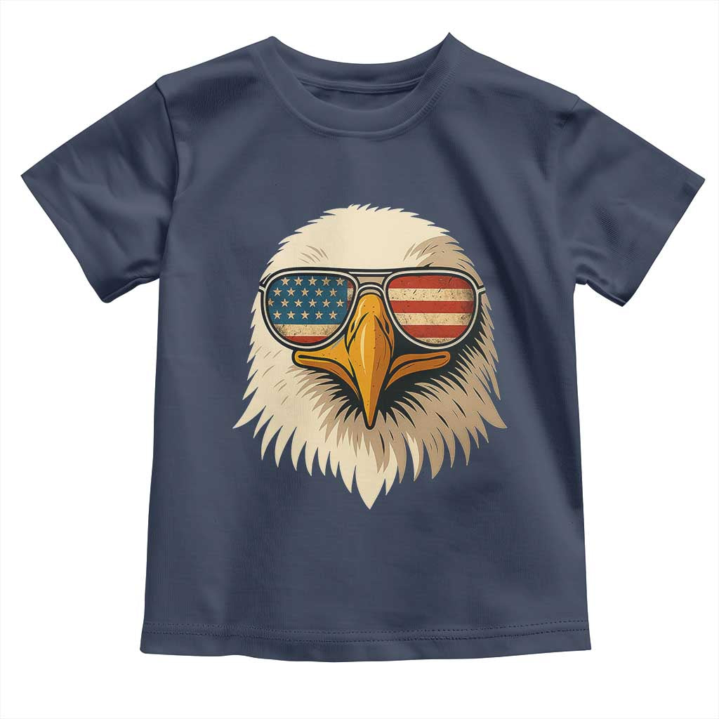 Patriotic Bald Eagle Toddler T Shirt With Sunglasses American Flag Vintage TS02 Navy Print Your Wear