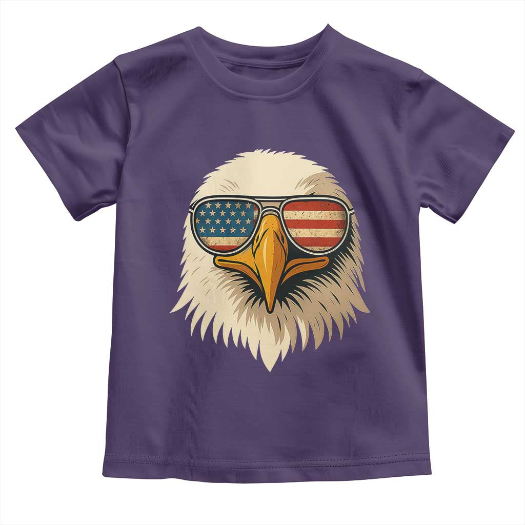 Patriotic Bald Eagle Toddler T Shirt With Sunglasses American Flag Vintage TS02 Purple Print Your Wear