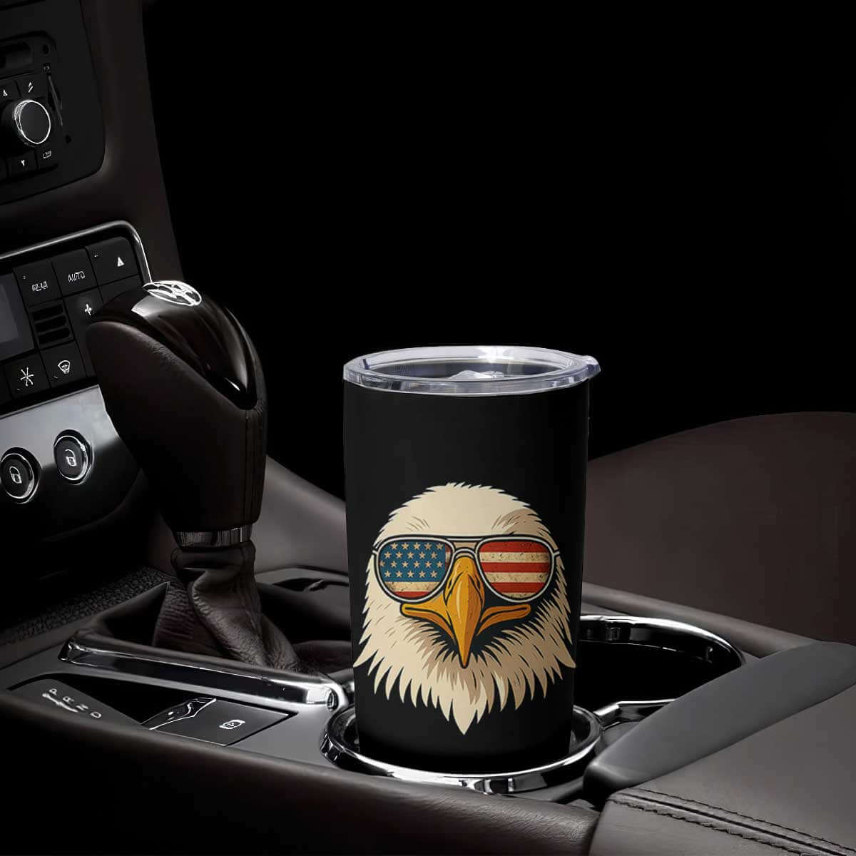 Patriotic Bald Eagle Tumbler Cup With Sunglasses American Flag Vintage TS02 Print Your Wear