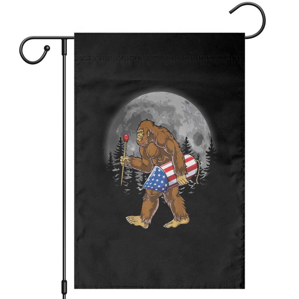 Patriotic Bigfoot 4th of July Garden Flag American Flag Merica Fireworks Sasquatch Moon TS10 Black Print Your Wear