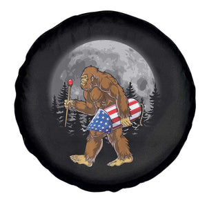 Patriotic Bigfoot 4th of July Spare Tire Cover American Flag Merica Fireworks Sasquatch Moon TS10 Print Your Wear