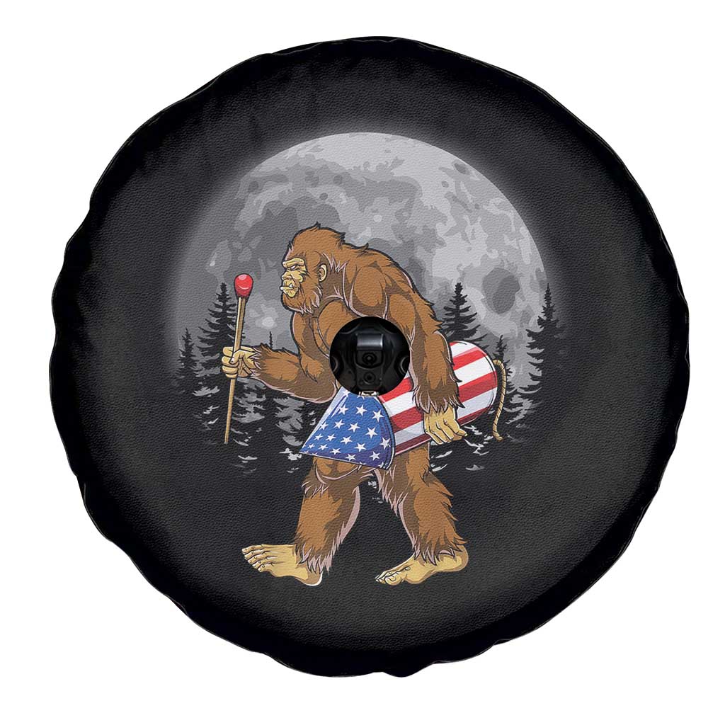 Patriotic Bigfoot 4th of July Spare Tire Cover American Flag Merica Fireworks Sasquatch Moon TS10 Print Your Wear
