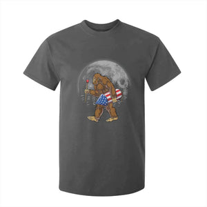 Patriotic Bigfoot 4th of July T Shirt For Kid American Flag Merica Fireworks Sasquatch Moon TS10 Dark Heather Print Your Wear