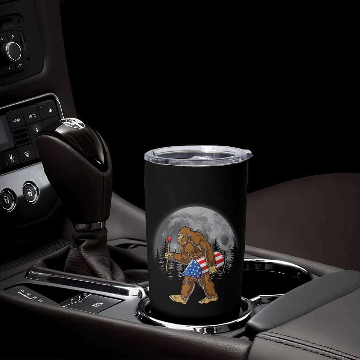 Patriotic Bigfoot 4th of July Tumbler Cup American Flag Merica Fireworks Sasquatch Moon TS10 Print Your Wear