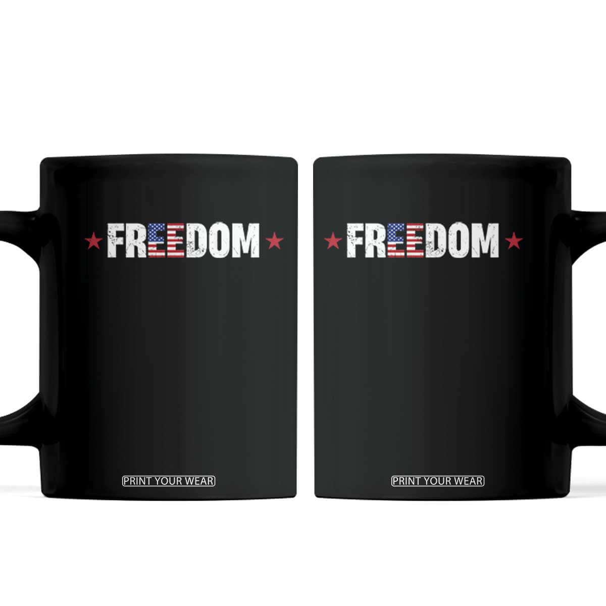 Patriotic Coffee Mug Freedom American Flag 4th of July TS10 Black Print Your Wear