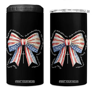 Patriotic Coquette 4th Of July 4 in 1 Can Cooler Tumbler God Bless America TS10 One Size: 16 oz Black Print Your Wear