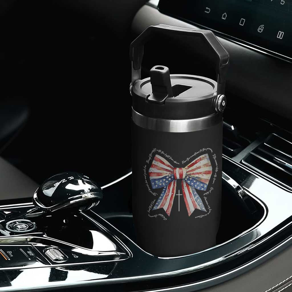 Patriotic Coquette 4th Of July Flip Straw Tumbler God Bless America TS10 Print Your Wear
