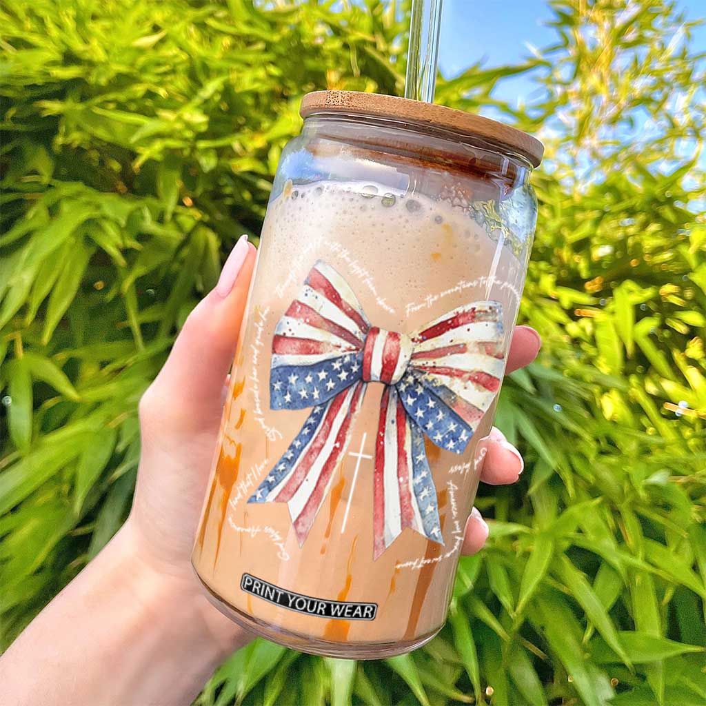 Patriotic Coquette 4th Of July Glass Can God Bless America TS10 Print Your Wear