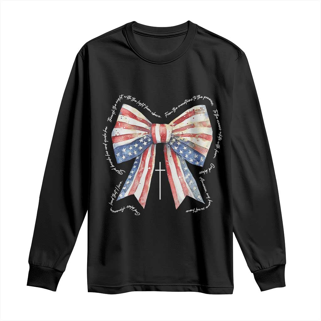 Patriotic Coquette 4th Of July Long Sleeve Shirt God Bless America TS10 Black Print Your Wear