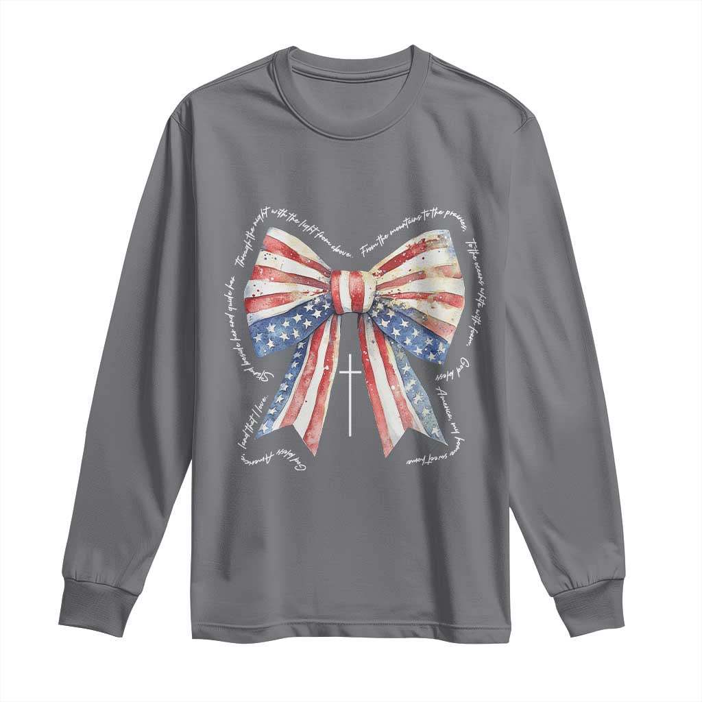Patriotic Coquette 4th Of July Long Sleeve Shirt God Bless America TS10 Charcoal Print Your Wear