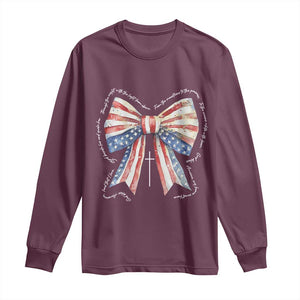 Patriotic Coquette 4th Of July Long Sleeve Shirt God Bless America TS10 Maroon Print Your Wear