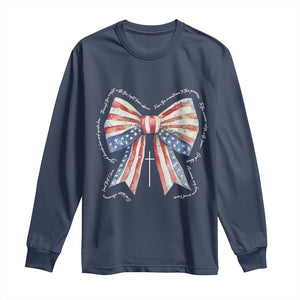 Patriotic Coquette 4th Of July Long Sleeve Shirt God Bless America TS10 Navy Print Your Wear