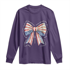 Patriotic Coquette 4th Of July Long Sleeve Shirt God Bless America TS10 Purple Print Your Wear