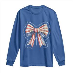 Patriotic Coquette 4th Of July Long Sleeve Shirt God Bless America TS10 Royal Blue Print Your Wear