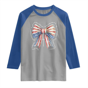 Patriotic Coquette 4th Of July Raglan Shirt God Bless America TS10 Sport Gray Royal Print Your Wear