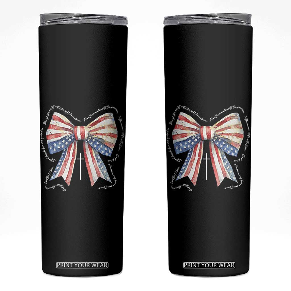 Patriotic Coquette 4th Of July Skinny Tumbler God Bless America TS10 Black Print Your Wear