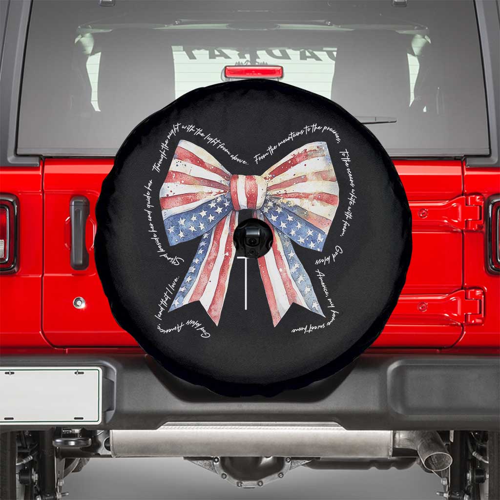 Patriotic Coquette 4th Of July Spare Tire Cover God Bless America TS10 Black Print Your Wear