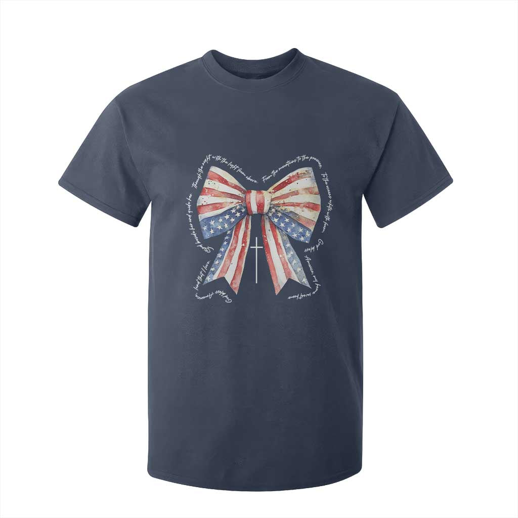 Patriotic Coquette 4th Of July T Shirt For Kid God Bless America TS10 Navy Print Your Wear