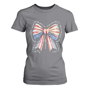 Patriotic Coquette 4th Of July T Shirt For Women God Bless America TS10 Charcoal Print Your Wear