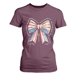 Patriotic Coquette 4th Of July T Shirt For Women God Bless America TS10 Maroon Print Your Wear