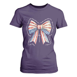 Patriotic Coquette 4th Of July T Shirt For Women God Bless America TS10 Purple Print Your Wear