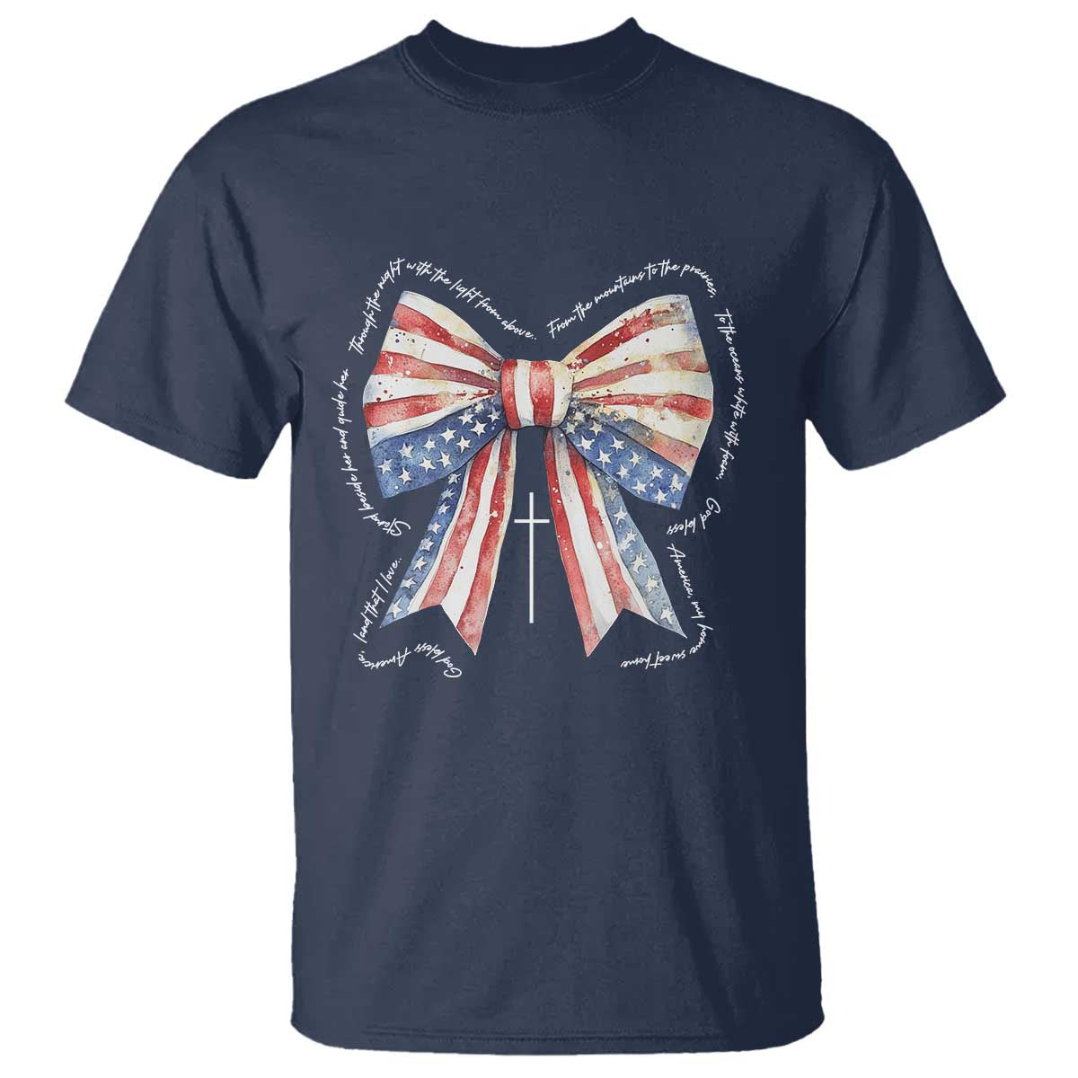Patriotic Coquette 4th Of July T Shirt God Bless America TS10 Navy Print Your Wear