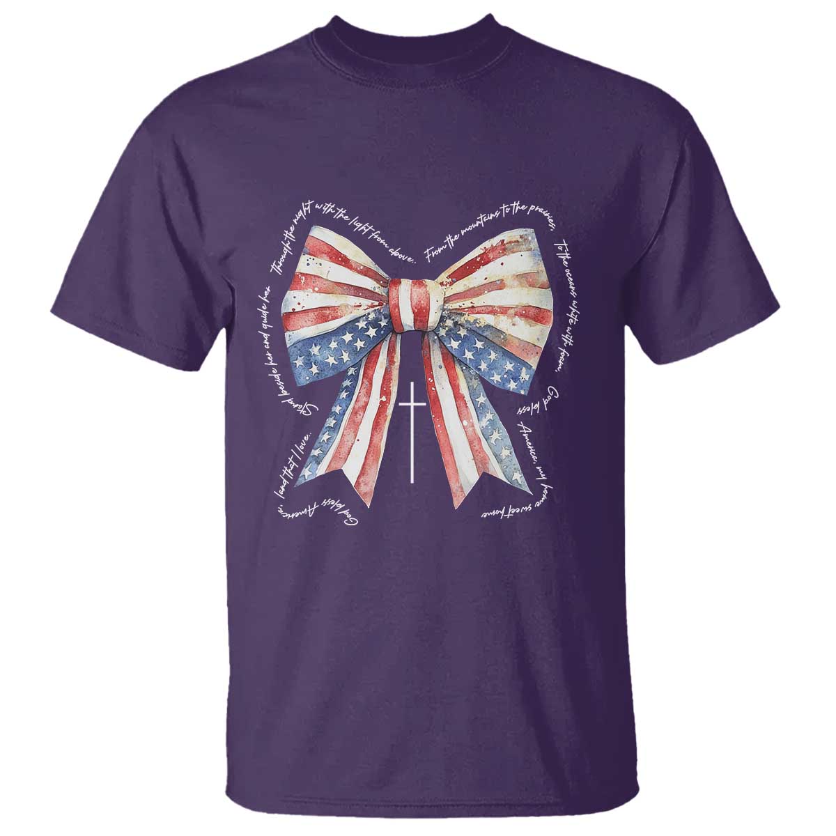 Patriotic Coquette 4th Of July T Shirt God Bless America TS10 Purple Print Your Wear