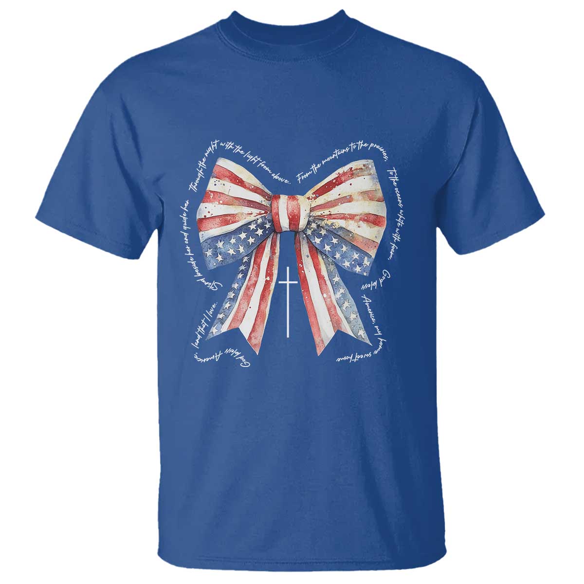 Patriotic Coquette 4th Of July T Shirt God Bless America TS10 Royal Blue Print Your Wear