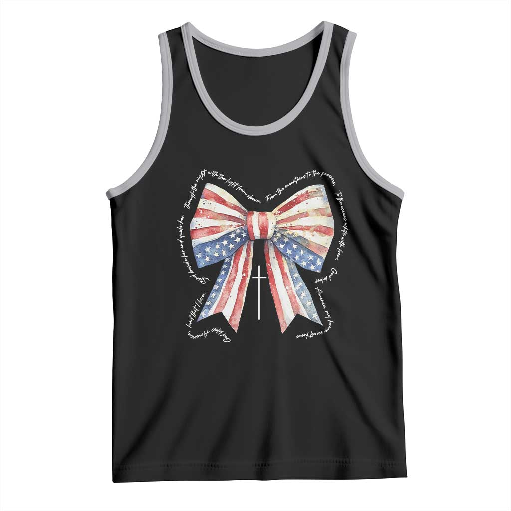 Patriotic Coquette 4th Of July Tank Top God Bless America TS10 Black Athletic Heather Print Your Wear