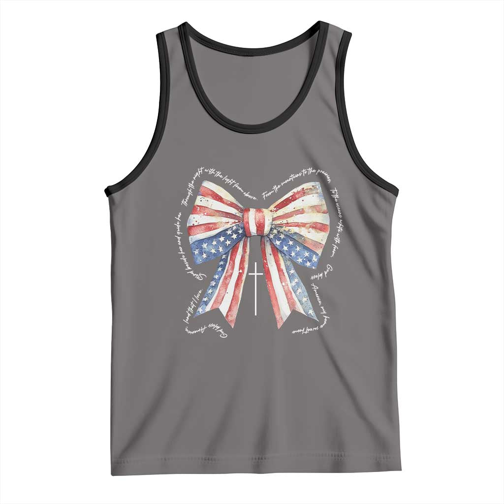 Patriotic Coquette 4th Of July Tank Top God Bless America TS10 Deep Heather Black Print Your Wear
