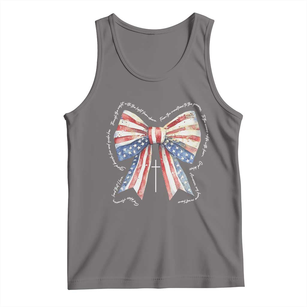 Patriotic Coquette 4th Of July Tank Top God Bless America TS10 Deep Heather Print Your Wear