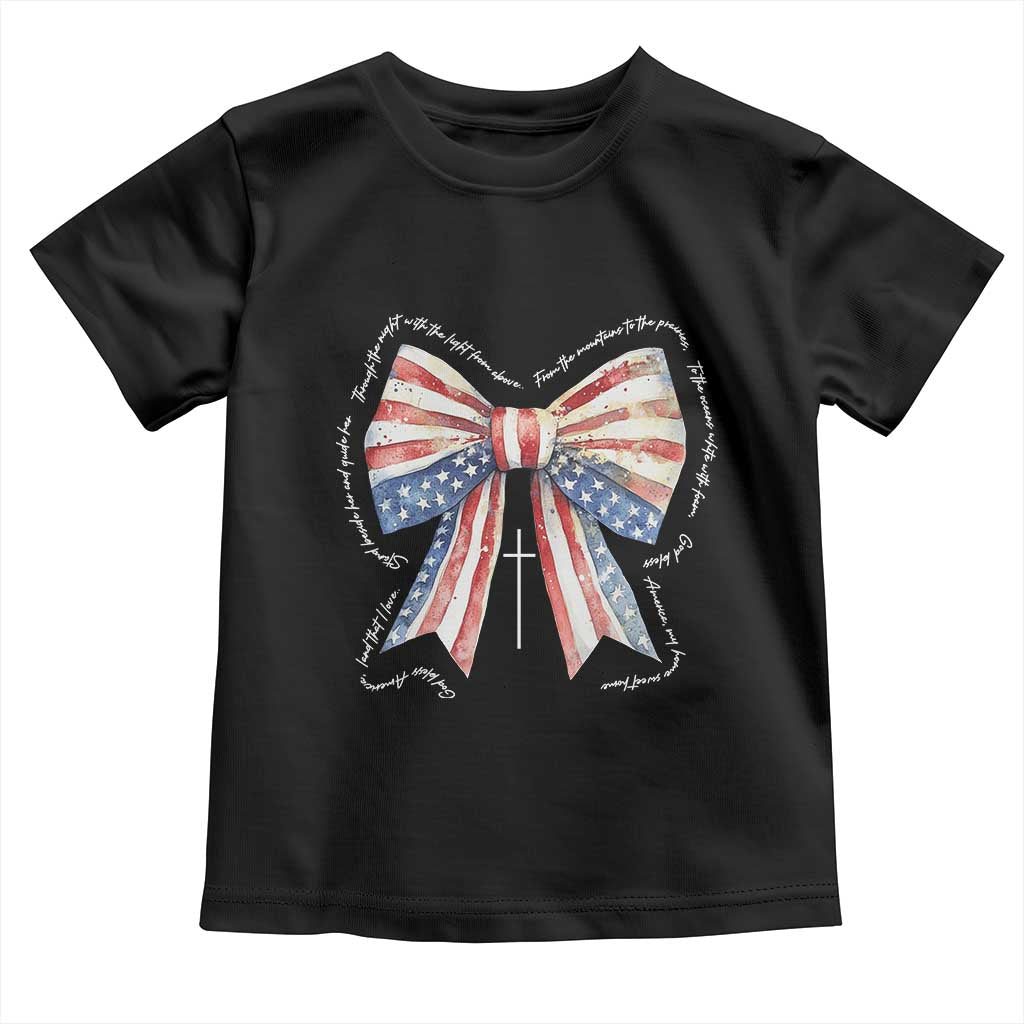 Patriotic Coquette 4th Of July Toddler T Shirt God Bless America TS10 Black Print Your Wear