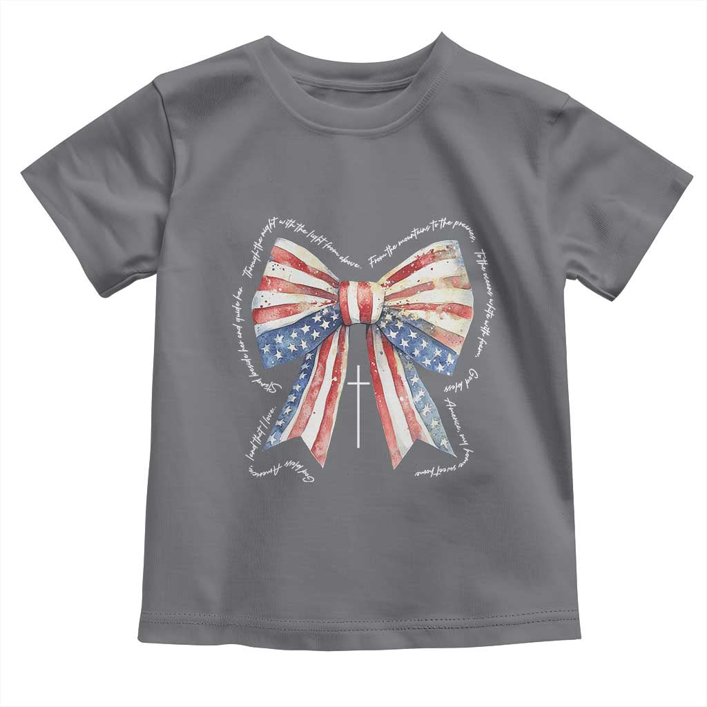 Patriotic Coquette 4th Of July Toddler T Shirt God Bless America TS10 Charcoal Print Your Wear