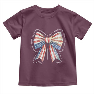 Patriotic Coquette 4th Of July Toddler T Shirt God Bless America TS10 Maroon Print Your Wear