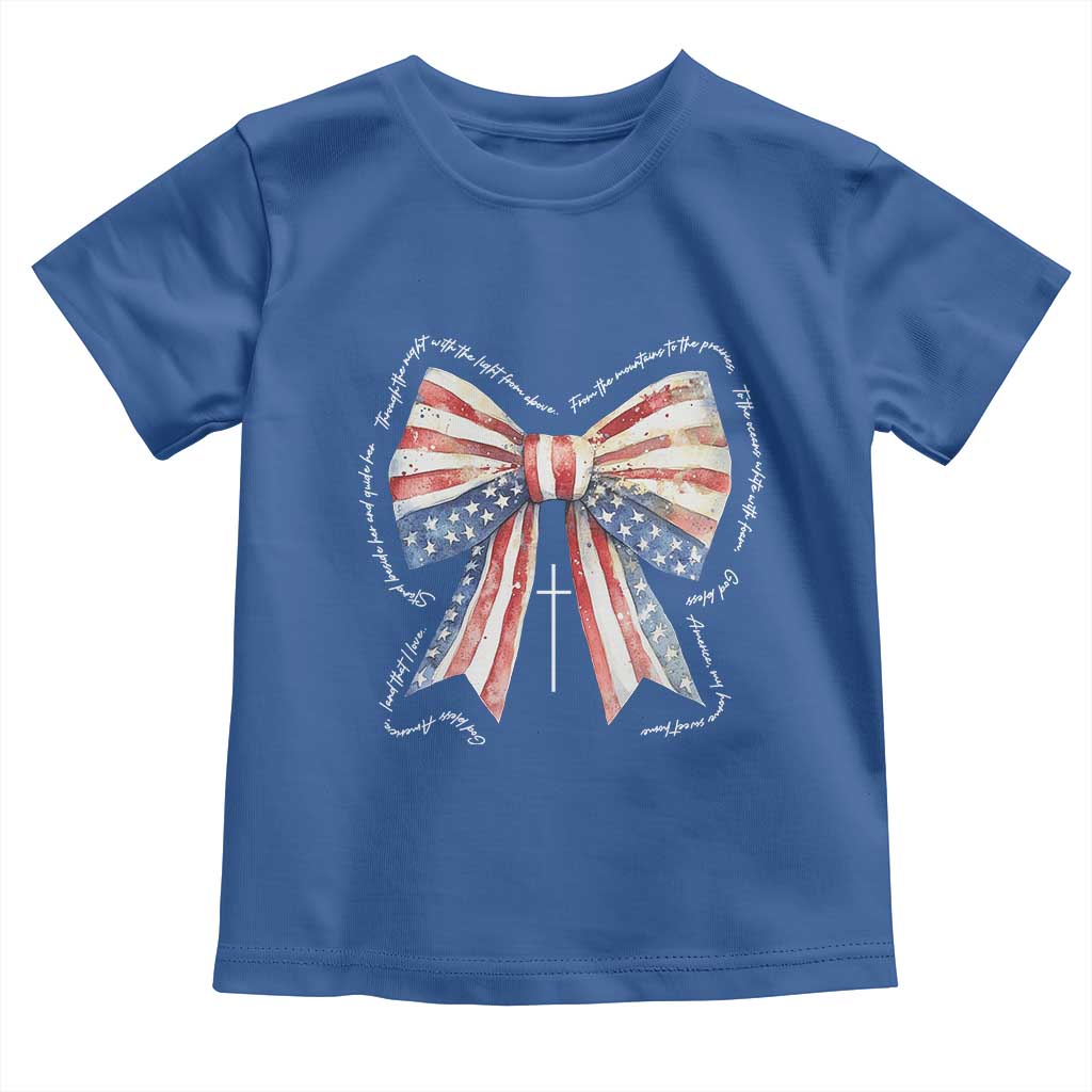 Patriotic Coquette 4th Of July Toddler T Shirt God Bless America TS10 Royal Blue Print Your Wear