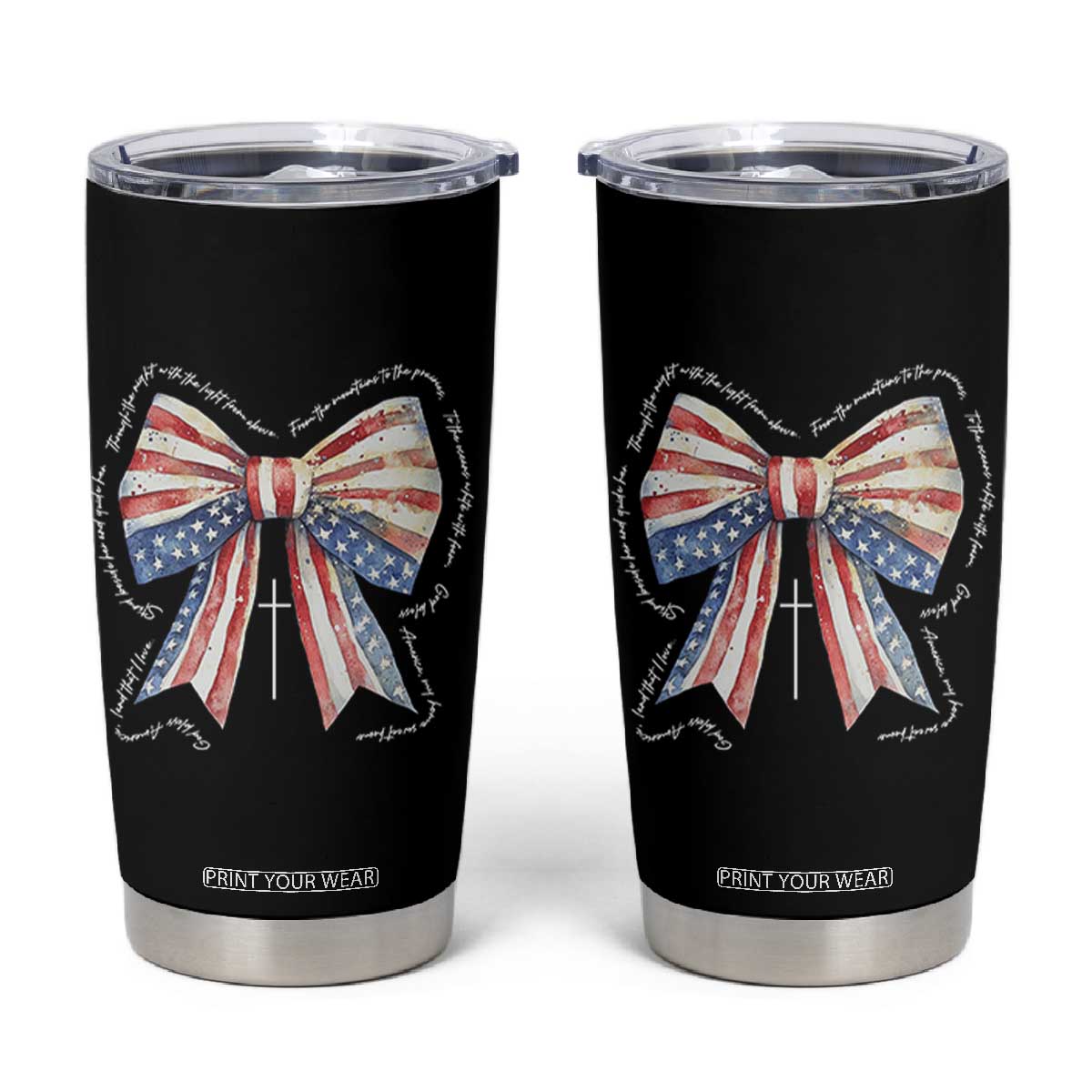 Patriotic Coquette 4th Of July Tumbler Cup God Bless America TS10 Black Print Your Wear